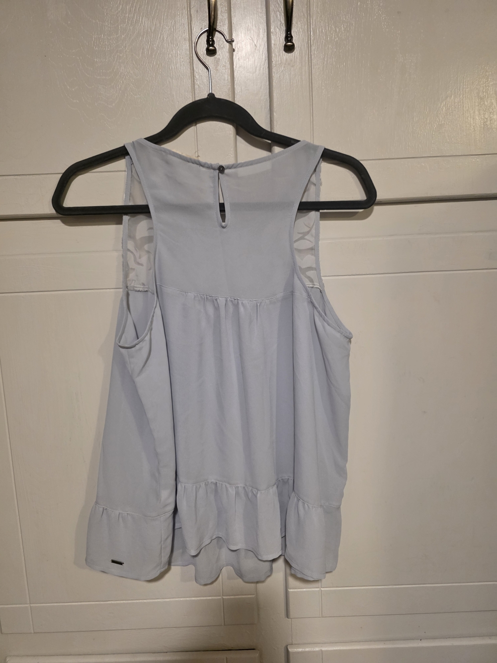 Hollister Pale Blue Babydoll Top Sz L - Picture 2 of 4
